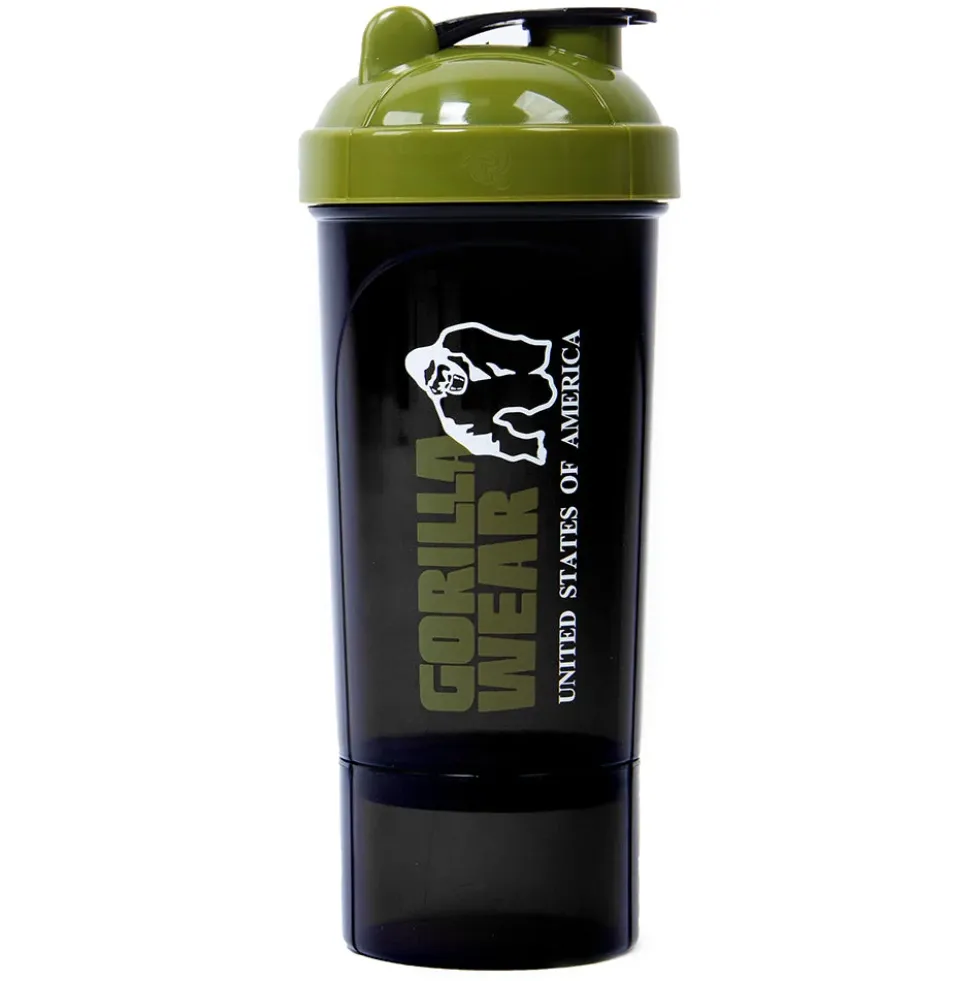 Gorilla Wear Shake Beker - 500 ml - Zwart/Legergroen