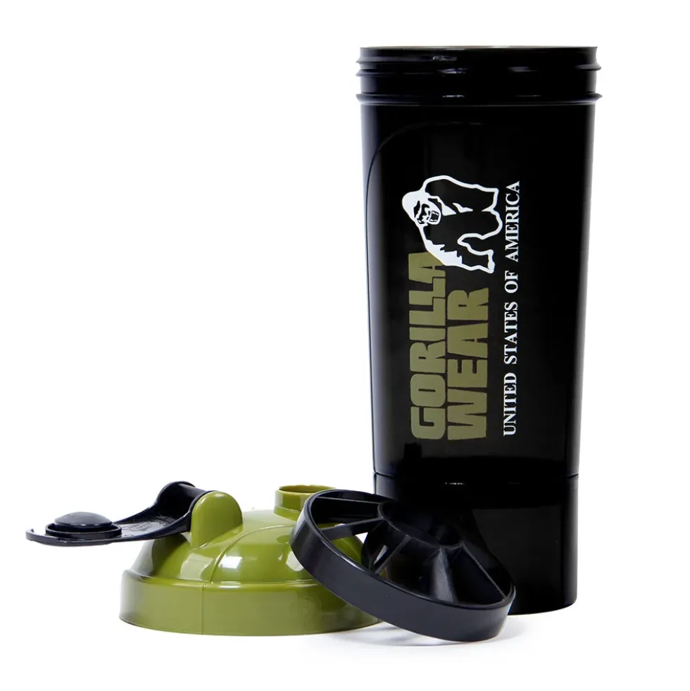 Gorilla Wear Shake Beker - 500 ml - Zwart/Legergroen