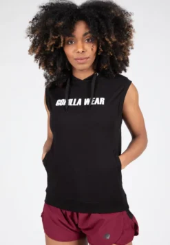Gorilla Wear Virginia Mouwloze Hoodie - Zwart