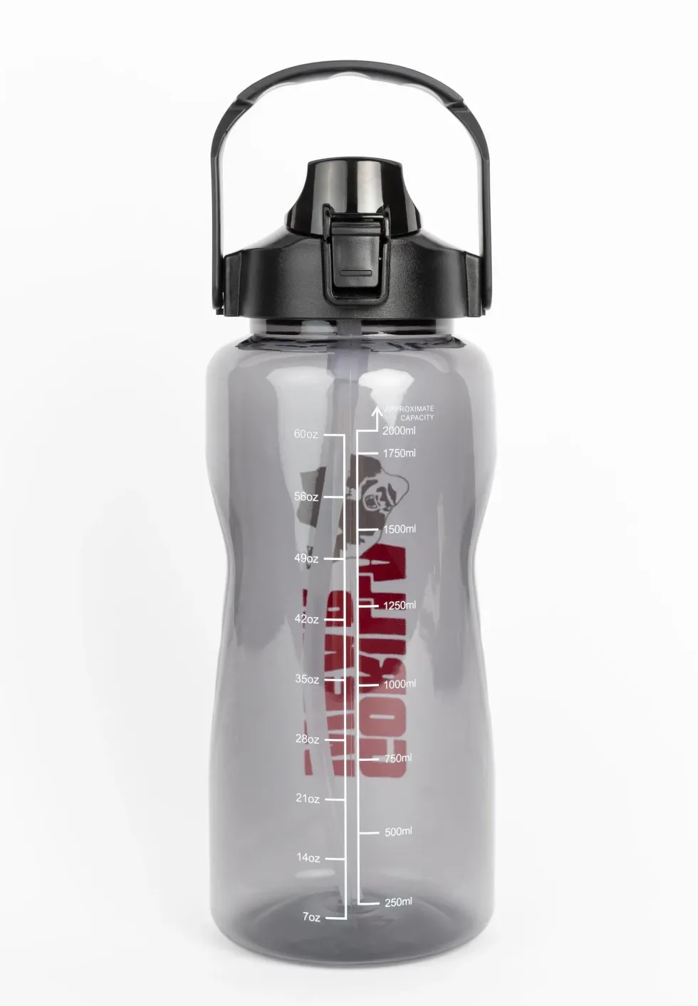 Gorilla Wear Waterfles met Sleeve - Zwart - 2 L