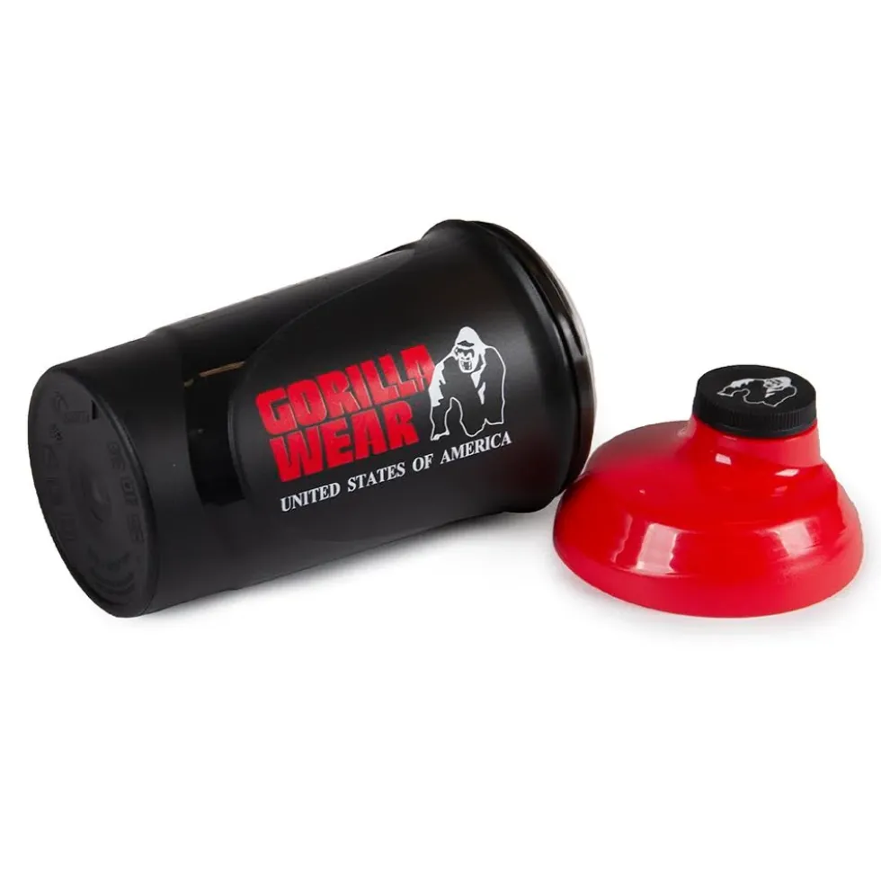 Gorilla Wear Wave Shake Beker - 600 ml - Zwart/Rood