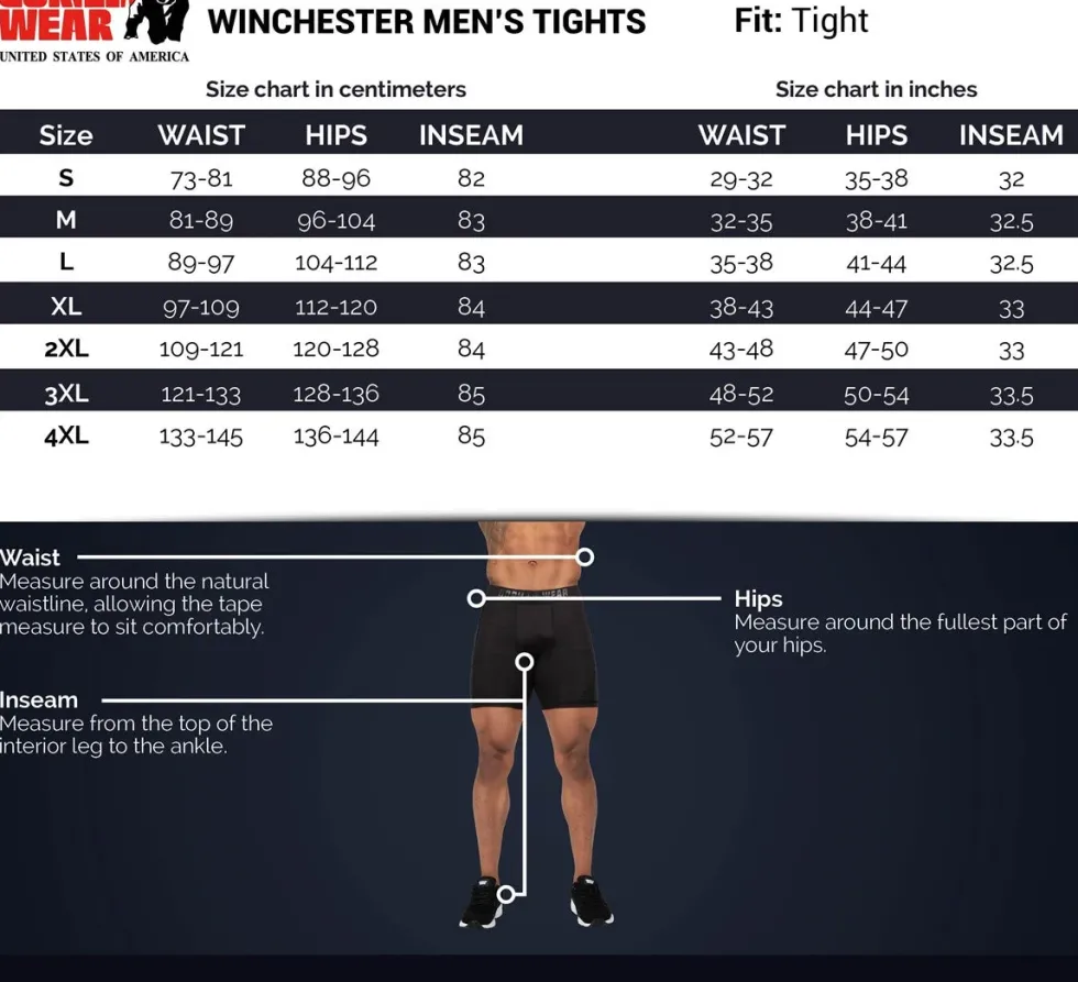 Gorilla Wear Winchester Heren Legging - Zwart