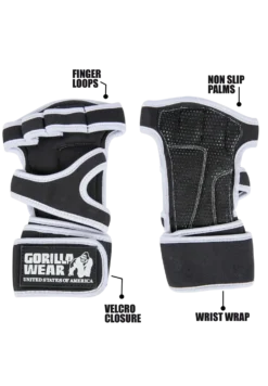 Gorilla Wear Yuma Krachtsport Handschoenen - Zwart/Wit