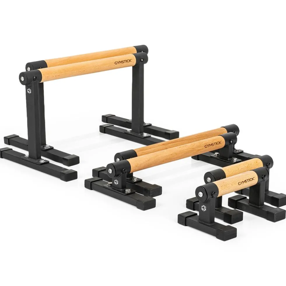 Gymstick Premium Parallettes - Opdruksteunen - Hout/Zwart