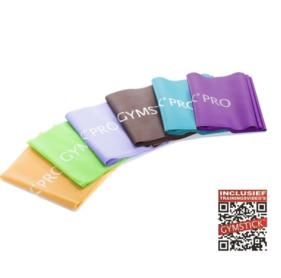 Gymstick Pro Weerstandsband - 2,5 m - 6-delige Set - Met Online Trainingsvideo's
