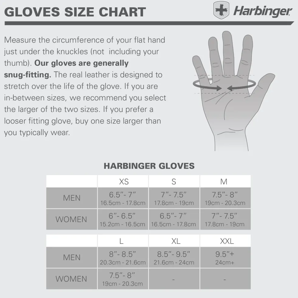 Harbinger Women's Power Stretchback Fitness Handschoenen - Zwart