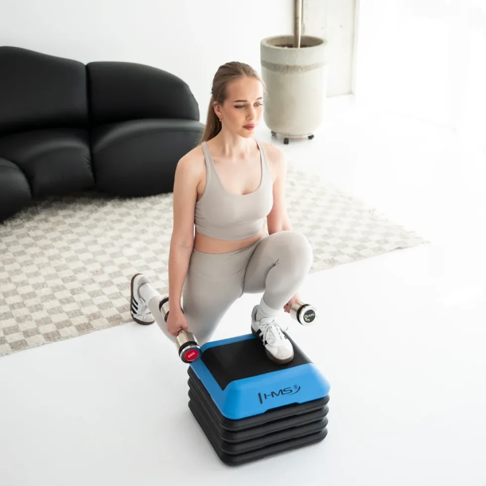 HMS Fitness Mini Aerobic Step - Zwart/Blauw