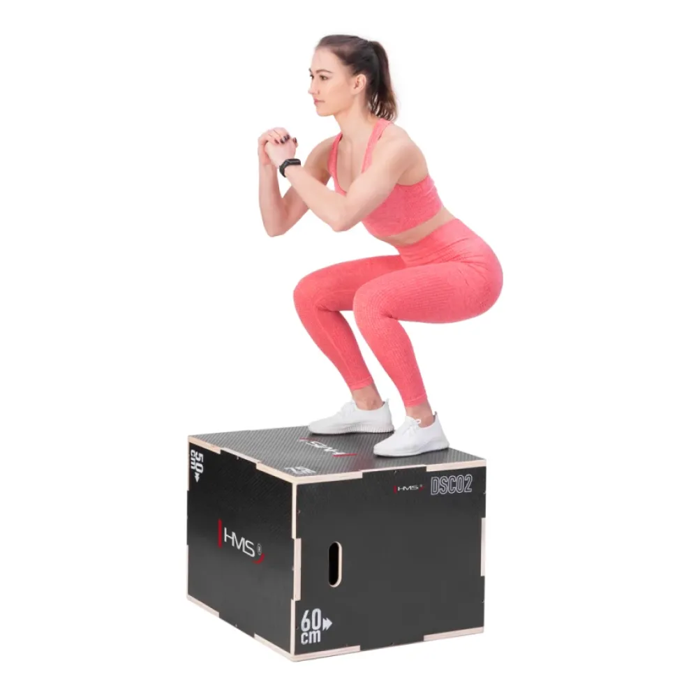 HMS Fitness Plyobox Hout - 75 x 60 x 50 cm - Zwart