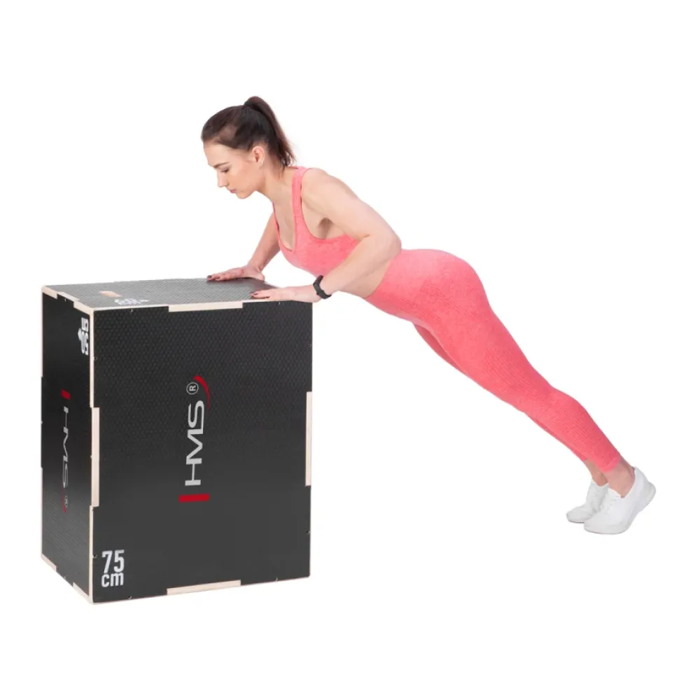 HMS Fitness Plyobox Hout - 75 x 60 x 50 cm - Zwart