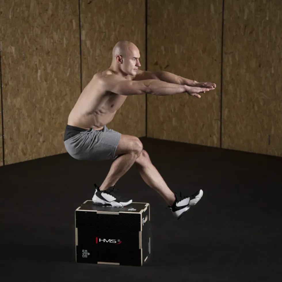 HMS Fitness Plyobox Hout - 50 x 40 x 30 cm - Zwart