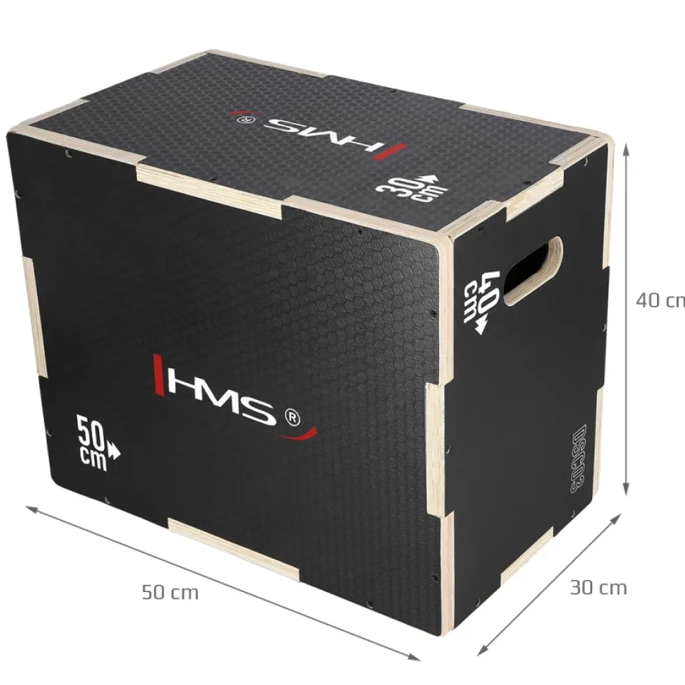 HMS Fitness Plyobox Hout - 50 x 40 x 30 cm - Zwart