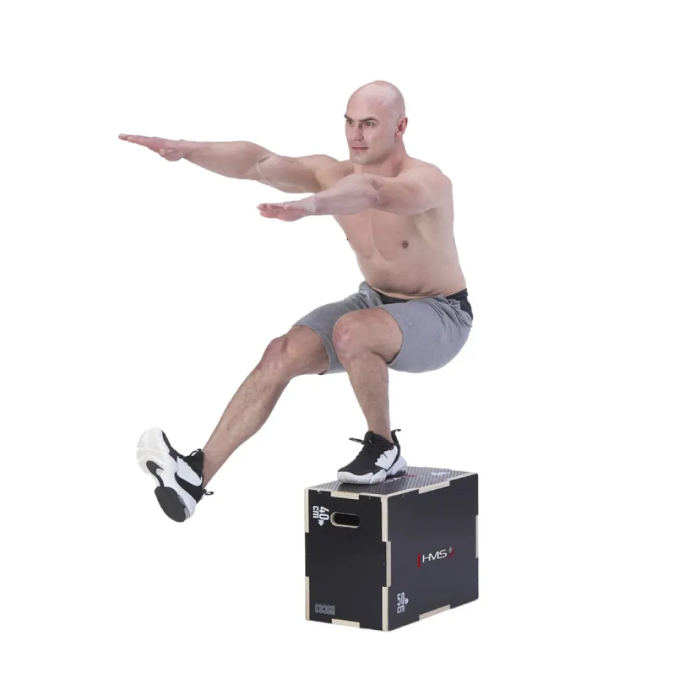 HMS Fitness Plyobox Hout - 50 x 40 x 30 cm - Zwart