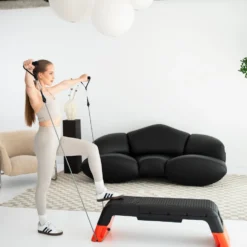 HMS Fitness Verstelbare Fitness Step Pro - Aerobic Stepper - Zwart/Oranje