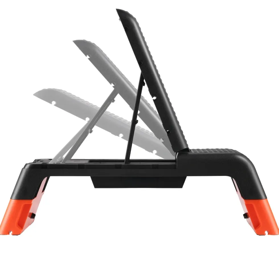 HMS Fitness Verstelbare Fitness Step Pro - Aerobic Stepper - Zwart/Oranje