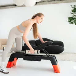 HMS Fitness Verstelbare Fitness Step Pro - Aerobic Stepper - Zwart/Oranje