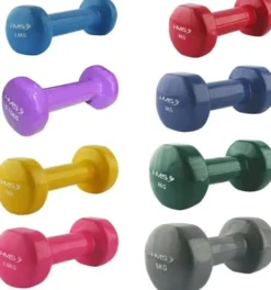 HMS Gietijzeren Dumbbell met Vinyl Coating - 3 kg