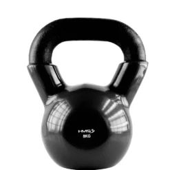 HMS Kettlebell - Gietijzer/Vinyl - 8 kg - Zwart