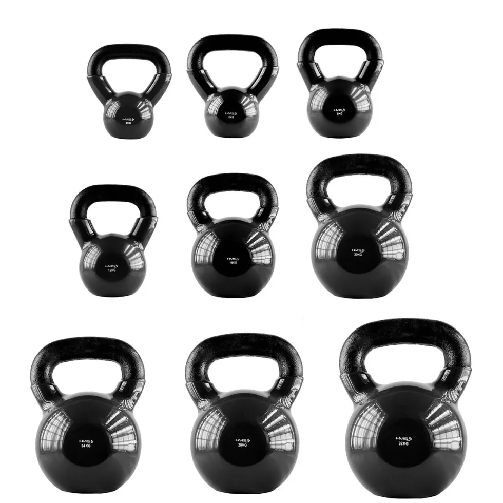 HMS Kettlebell - Gietijzer/Vinyl - 8 kg - Zwart