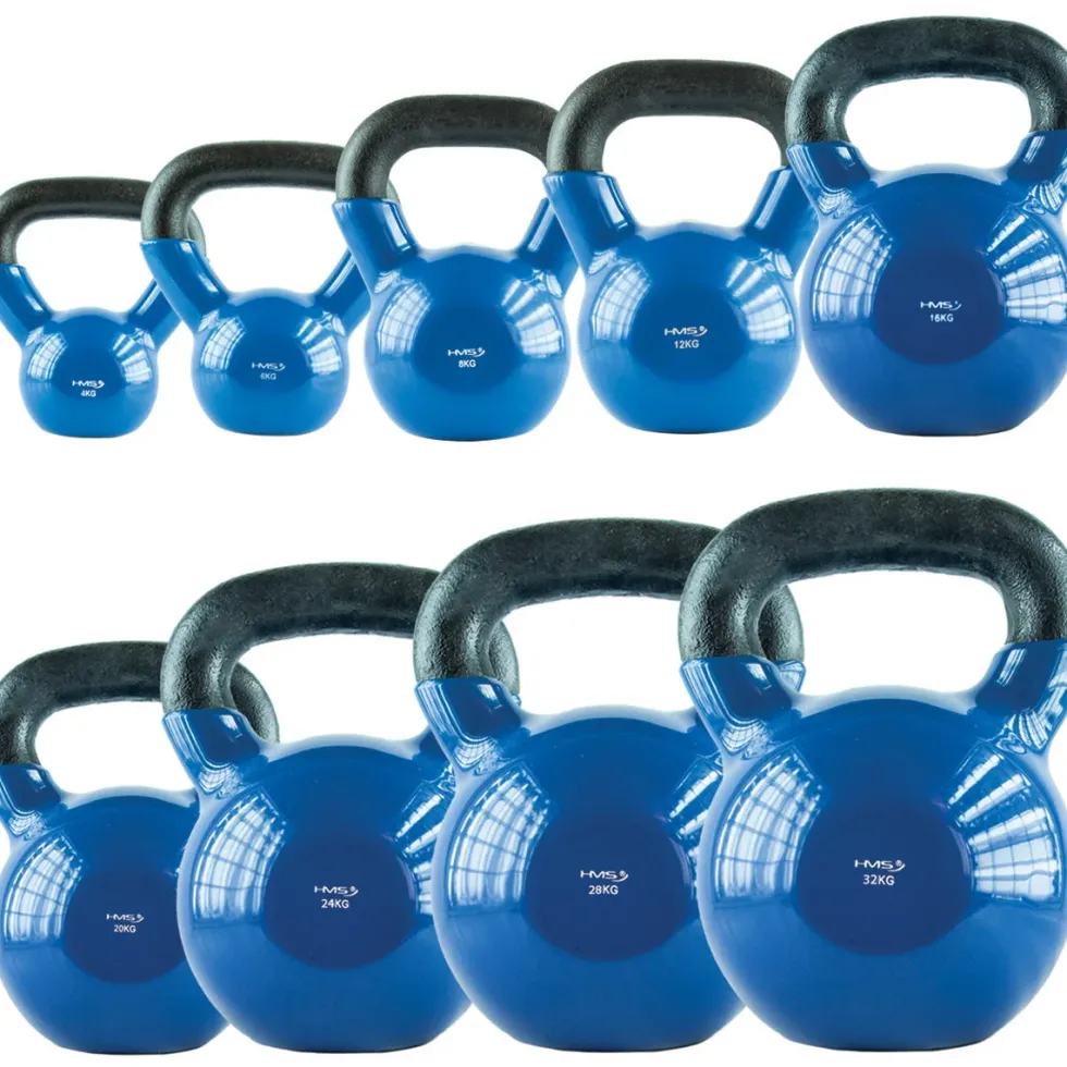 HMS Kettlebell - Gietijzer/Vinyl - 10 kg - Blauw