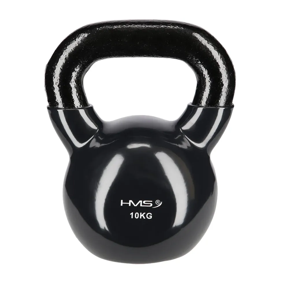 HMS Kettlebell - Gietijzer/Vinyl - 10 kg - Zwart