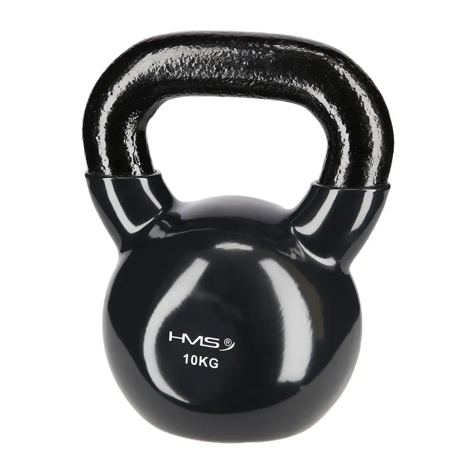 HMS Kettlebell - Gietijzer/Vinyl - 10 kg - Zwart