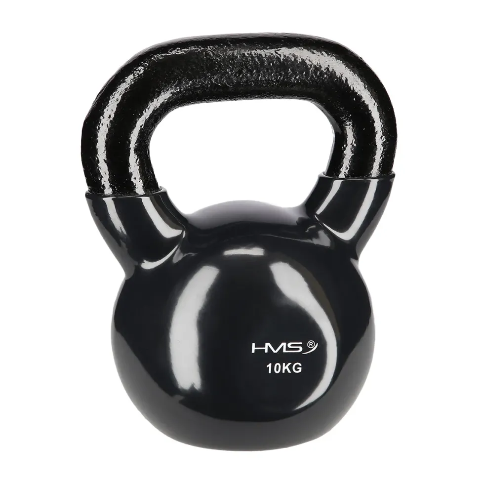 HMS Kettlebell - Gietijzer/Vinyl - 10 kg - Zwart