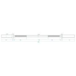 HMS Olympische Halterstang met Lock Jaw Collars - 50 mm - 120 cm