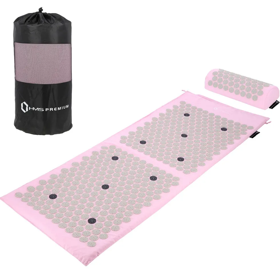 HMS Premium Spijkermat met Spijkerkussen - Roze/Grijs