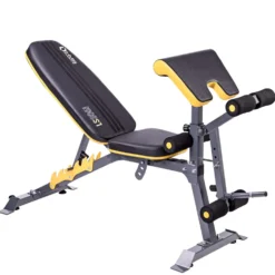 HMS Premium Trainingsbank met Preacher Curl - Zwart/Geel