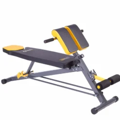 HMS Premium Verstelbare Hyperextension/Trainingsbank - Zwart/Geel