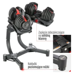 HMS Verstelbare Dumbbell Set met Opbergrek - 2 x 23,8 kg