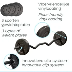 Iron Gym Verstelbare Curlstang Set - 23 kg - Zwart