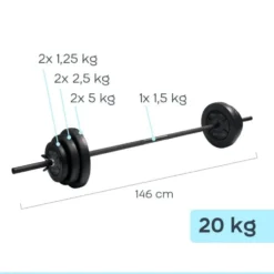 Iron Gym Verstelbare Halterset - 20 kg - 25 mm - Zwart