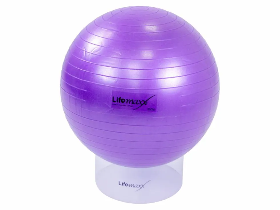 Lifemaxx Gymball - Anti-Burst Fitnessball - 55 cm - Paars