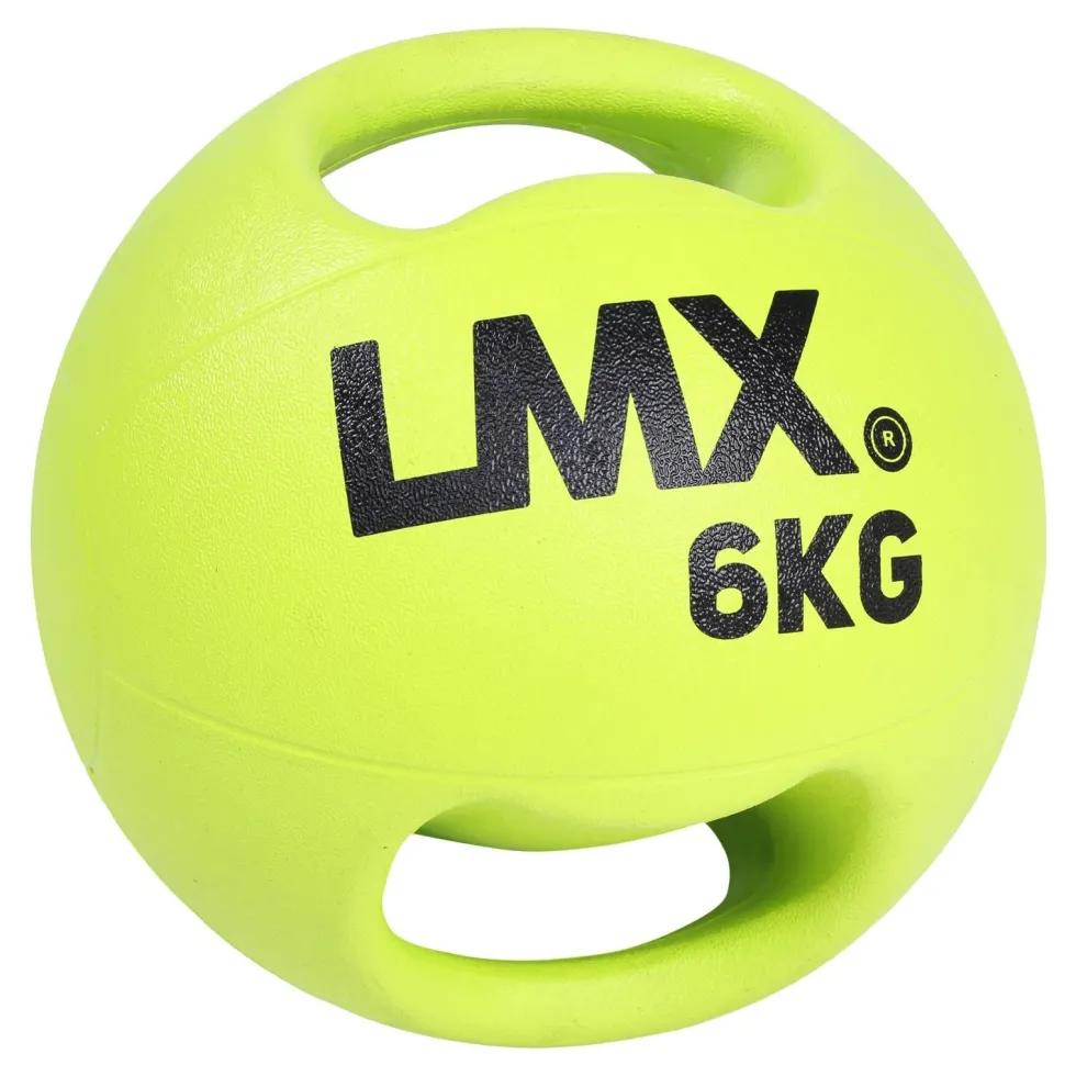 Lifemaxx LMX Medicijn bal - Double Handle Medicine Ball - 6 kg - Geel
