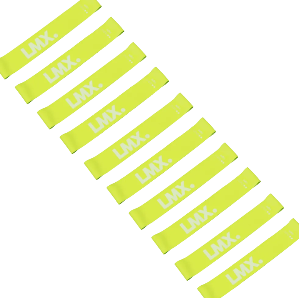 Lifemaxx LMX Mini Weerstandsband - Extra licht - Geel - 10 stuks