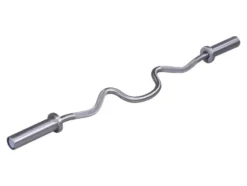 Lifemaxx Olympic Curled V-Bar - Geborsteld Staal - 120 cm