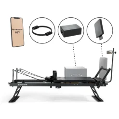 Mewave Pilates Reformer Pro Complete Set - Zwart