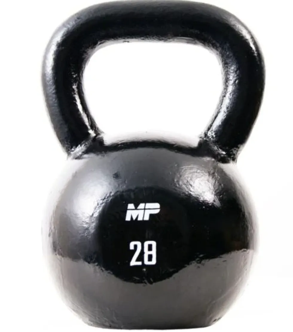 Muscle Power Gietijzeren Kettlebell - Zwart - 28 kg