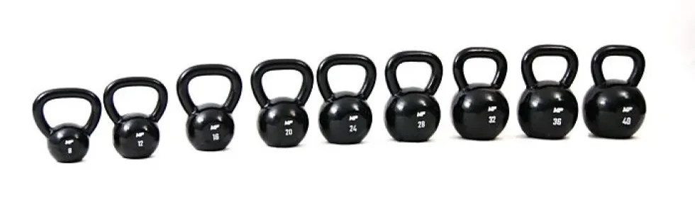 Muscle Power Gietijzeren Kettlebell - Zwart - 28 kg