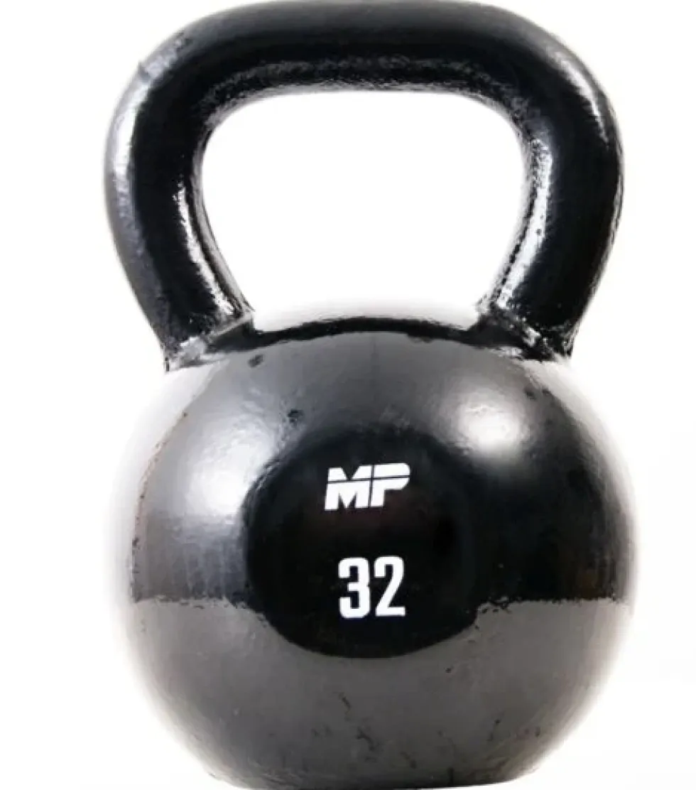Muscle Power Gietijzeren Kettlebell - Zwart - 32 kg