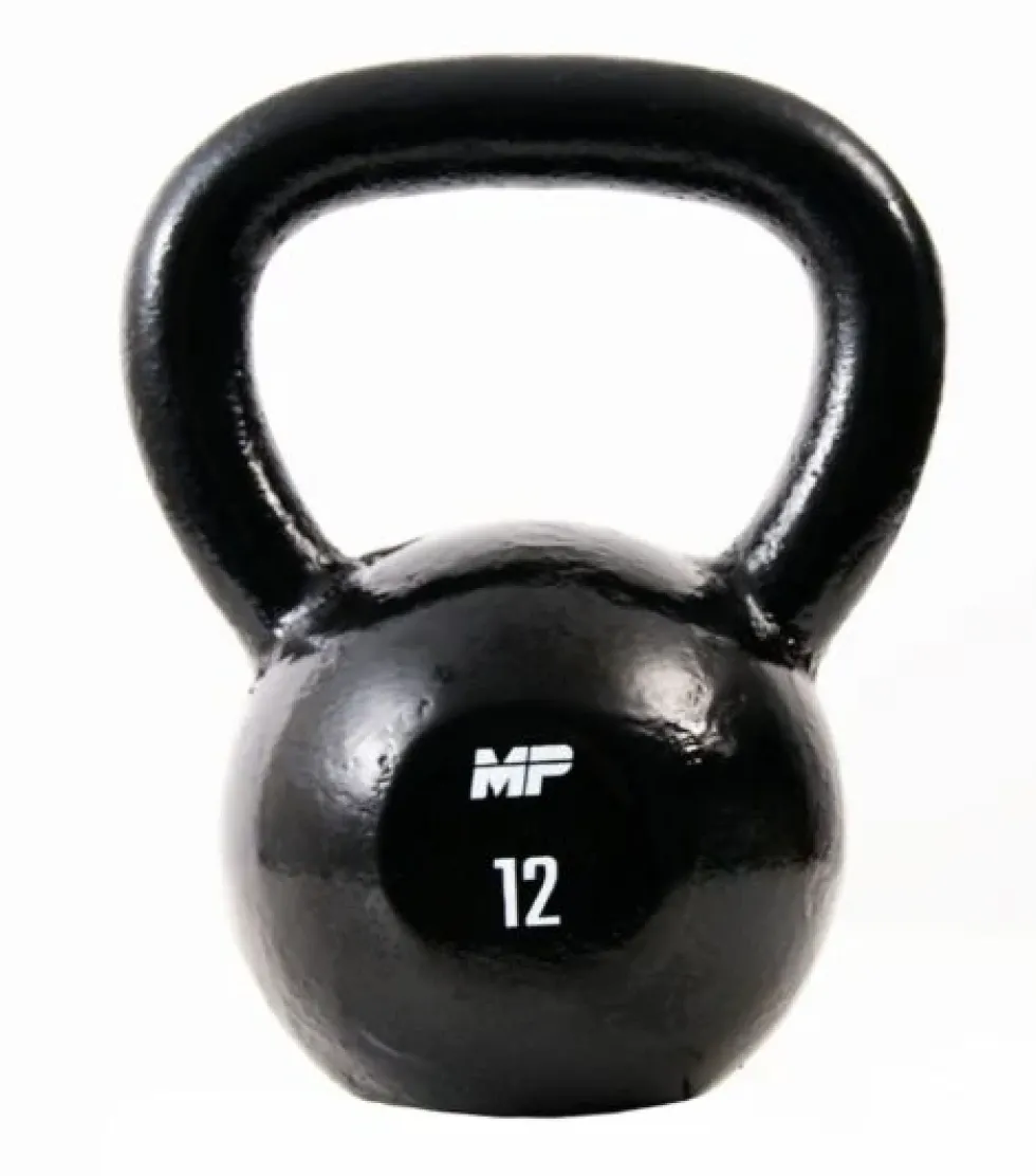 Muscle Power Gietijzeren Kettlebell - Zwart - 12 kg