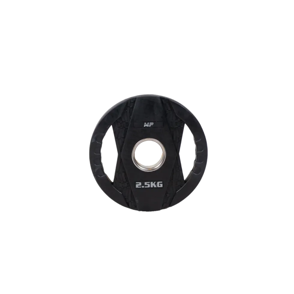 Muscle Power Olympische Halterschijf met Handgrepen - Rubber - 2,5 kg