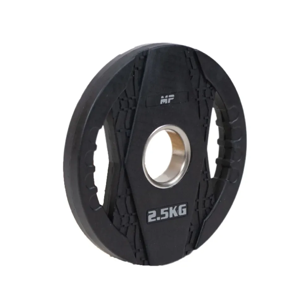 Muscle Power Olympische Halterschijf met Handgrepen - Rubber - 2,5 kg