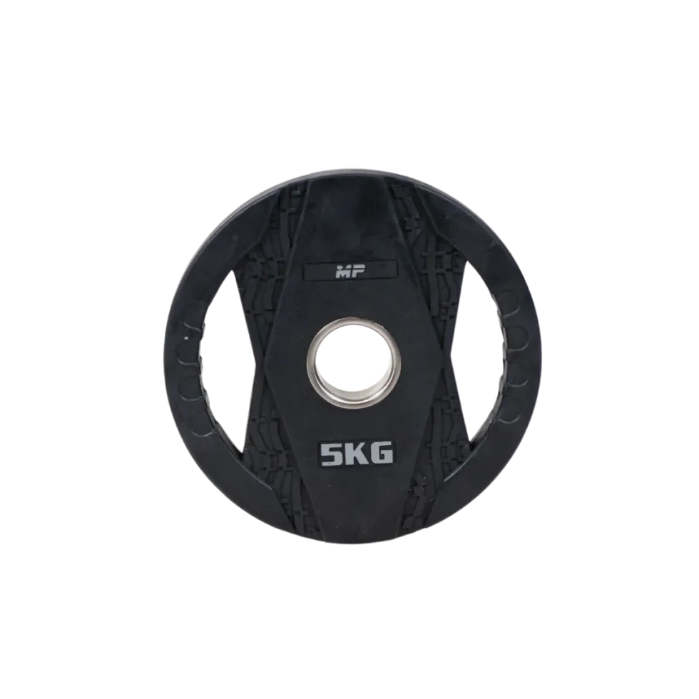 Muscle Power Olympische Halterschijf met Handgrepen - Rubber - 5 kg