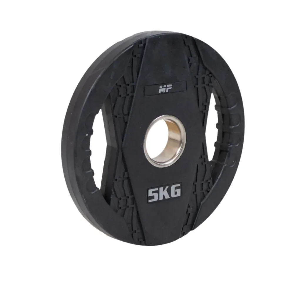 Muscle Power Olympische Halterschijf met Handgrepen - Rubber - 5 kg