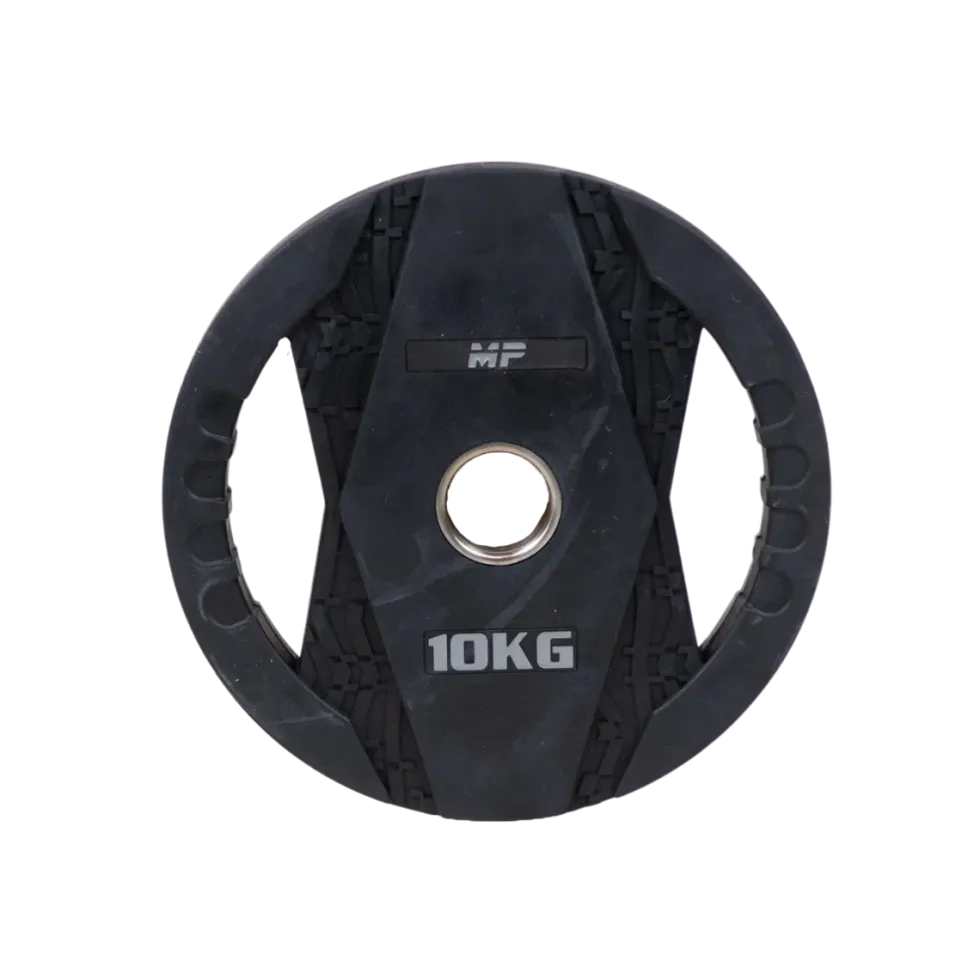 Muscle Power Olympische Halterschijf met Handgrepen - Rubber - 10 kg
