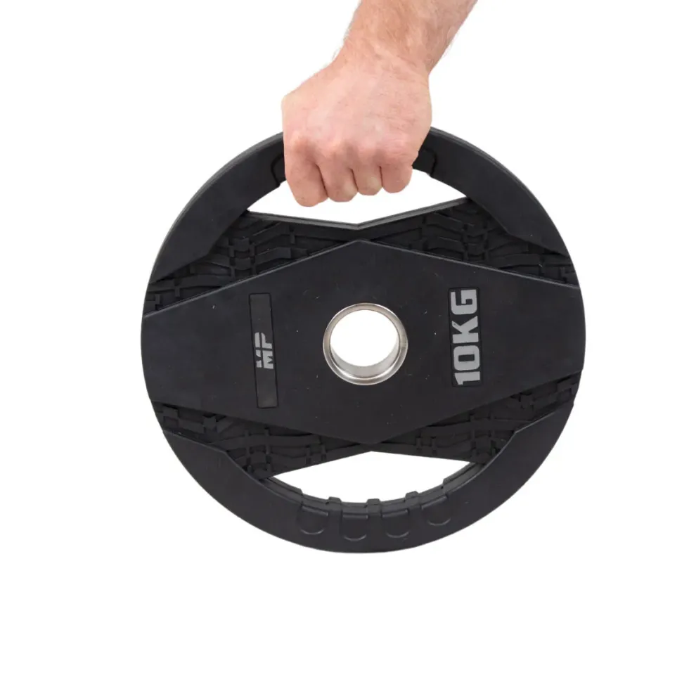 Muscle Power Olympische Halterschijf met Handgrepen - Rubber - 10 kg