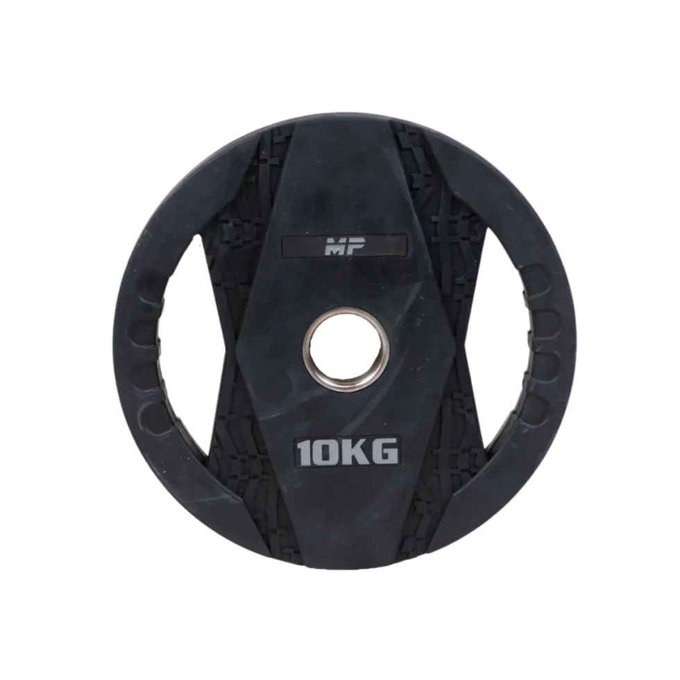 Muscle Power Olympische Halterschijf met Handgrepen - Rubber - 10 kg