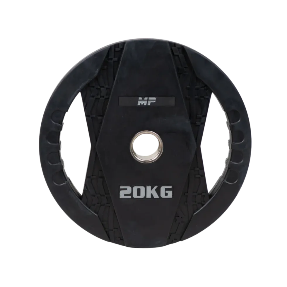 Muscle Power Olympische Halterschijf met Handgrepen - Rubber - 20 kg